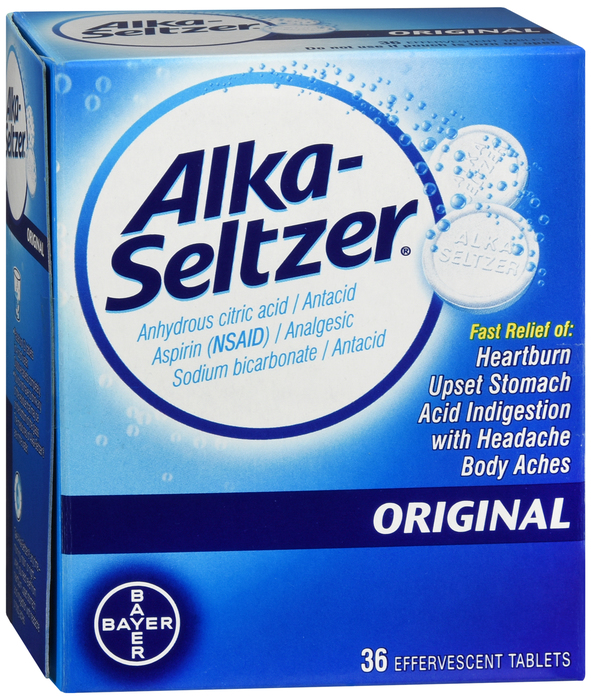 Pack of 12-Alka-Seltzer Original Tablet 36 By Bayer Corp/Consumer Health USA 