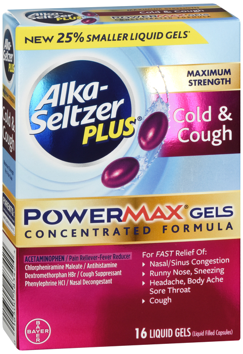 Alka-Seltzer Plus Powermax C/C Gel Liqui-Gels 16 By Bayer Corp/Consumer Health U