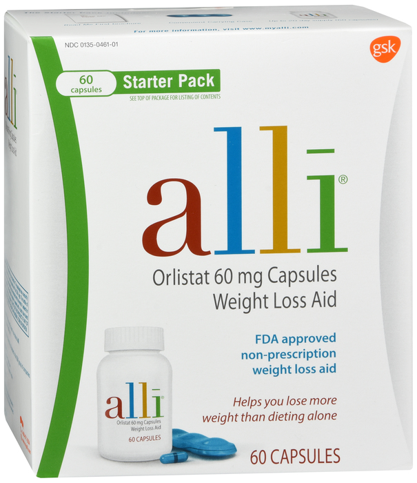Pack of 12-Alli Starter 60 mg Capsule 60 mg 60 By Glaxo Smith Kline Consumer Hc USA 