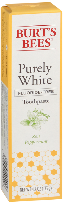 Burt's Bees Purely White Fluoride Free zen Peppermint Toothpaste 4.7 oz By P&G