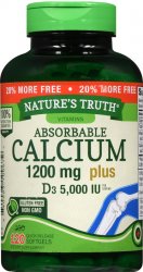 Calcium 1200Mg+5000IU Sgc Soft Gel 5000IU N/T 120 By Rudolph Investment Group Tr