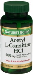 Case of 24-Acetyl L-Carnitine 400 mg Cap 30 By Nature's Bounty USA 