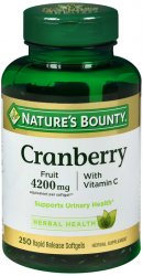 Case of 24-Cranberry Soft Gel 4200 mg 250 By Nature's Bounty USA 