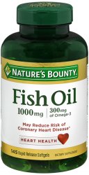Case of 24-Fish Oil 1000 mg Omega 3 Sgc Soft Gel 1000 mg 145 By Nature's Bounty 