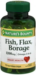 Case of 24-Fish/Flax/Borage 1200 mg Sftgl Sgt 1200 mg 72 By Nature's Bounty USA 