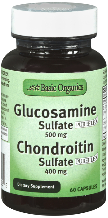 Case of 24-Glucosamine Chondroitin 500/400 mg Capsule 60 By Basic Org anics USA 