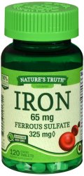 Case of 24-Iron Ferrs Sulfate 65 mg Tab 65 mg N/T 120 By Rudolph Investment Grou