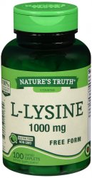 Case of 24-L-Lysine 1000 mg Cpl Nat Tru Caplet 1000 mg 100 By Rudolph Investment