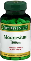 Case of 24-Magnesium 500 mg Tab Nat Bounty Tab 500 mg 200 By Nature's Bounty USA