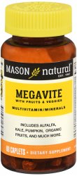 Case of 24-Megavite Fruit & Veg Caplets 60 By Mason Distributors USA 