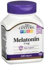 Case of 24-Melatonin 3 mg Tab 220 By 21st Century USA 