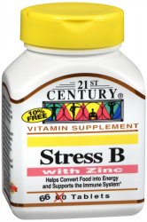 Case of 24-Stress B + Zinc Tab 66 By 21st Century USA 