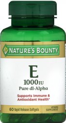 Case of 24-Vit E 1000IU Dl-Alpha Sg Soft Gel 60 By Nature's Bounty USA 