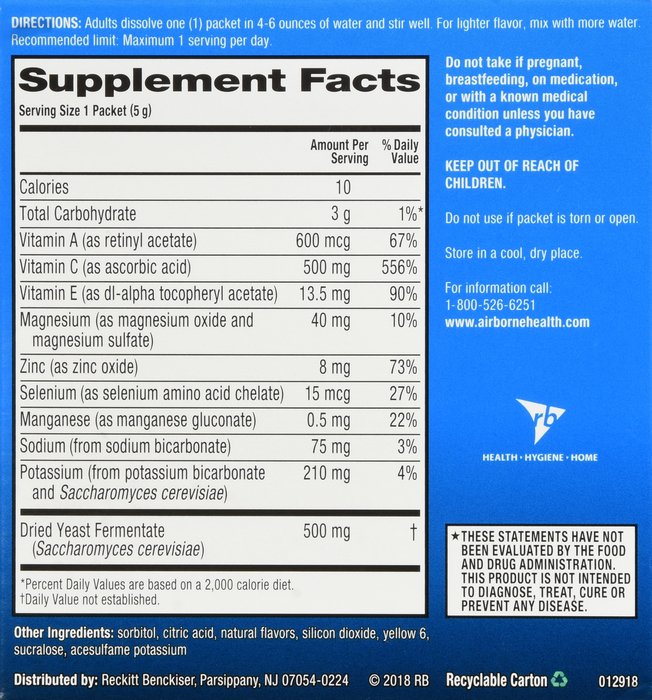 Case of 48-Airborne & Beta Immune Citrus Powder 21 By RB Health USA