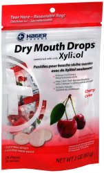 Case of 60-Hager Bag Dry Mouth Loz Cherry Lozenge 2 oz By Hager Worldwide USA 
