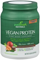 Case of 6-Puremark Vegan Protein Powder 16 oz By 21st Century USA 