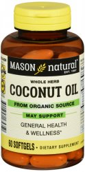Case of 72-Coconut Oil 1000 mg Softgels 1000 mg 60 By Mason Distributors USA 