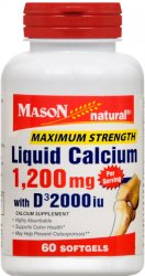 Case of 72-Liq Calcium 1200 mg W/D3 Sgc Soft Gel 60 By Mason Distributors USA 