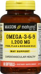 Case of 72-Omega 3-6-9 1200 mg Softgels Mason Soft Gel 1200 mg 60 By Mason Distr
