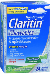 Claritin Chewable Cool Mint 24 By Bayer Corp/Consumer Health USA 