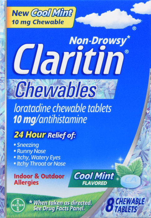 Claritin Chewable Cool Mint 8 By Bayer Corp Consumer Health Usa