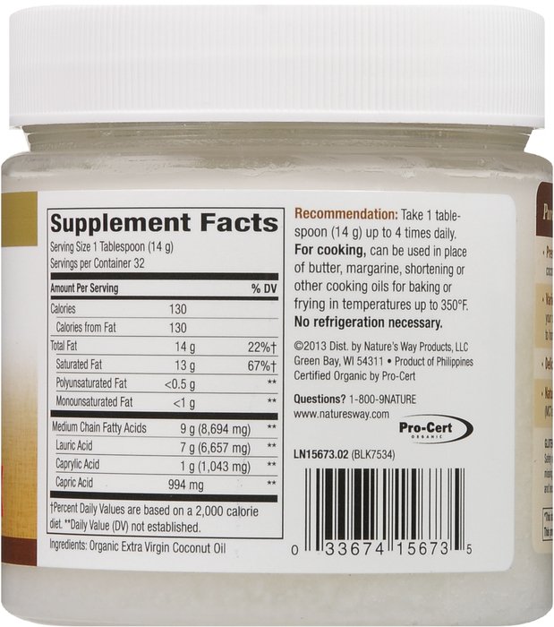 Coconut Oil Organic Liquid 16 oz By Schwabe North America USA