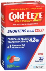 Cold-Eeze Natural Cherry Flavor Lozenge 25 By Emerson Healthcare USA 