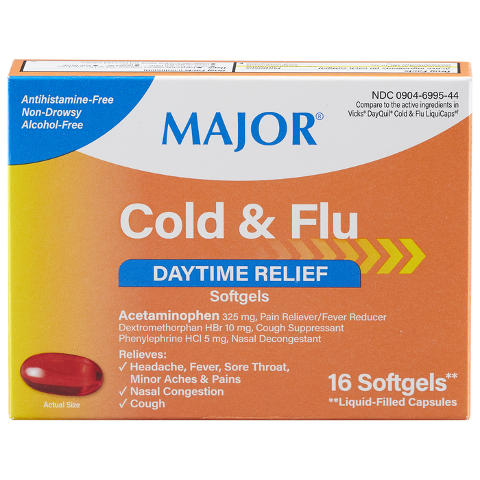 Day Time Relief Soft Gel 325-10-5 mg 16 By Major Pharma USA 