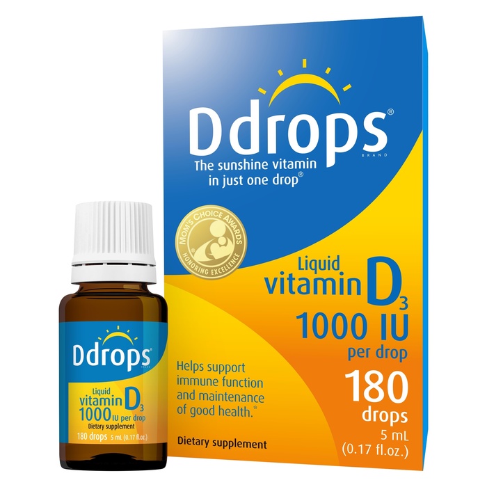 Case of 24-Ddrops Vit D Drops 1000IU 0.17 oz By Ddrops Company USA