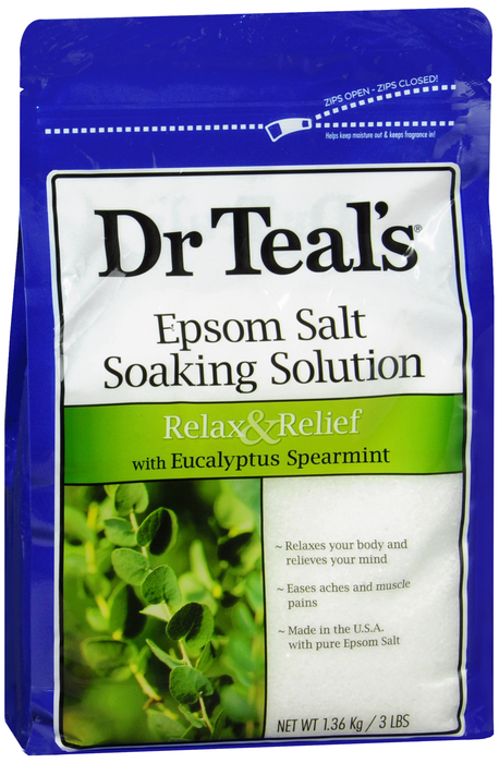 Case of 4-DR Teals Eucalyptus Epsom Salt 3Lb By Parfums De Coeur Ltd USA 