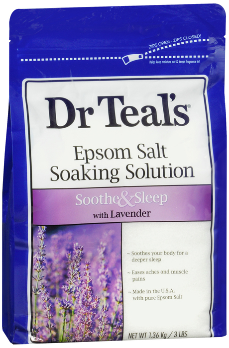 Case of 4-DR Teals Lavender Epsom Salt 3Lb By Parfums De Coeur Ltd USA 