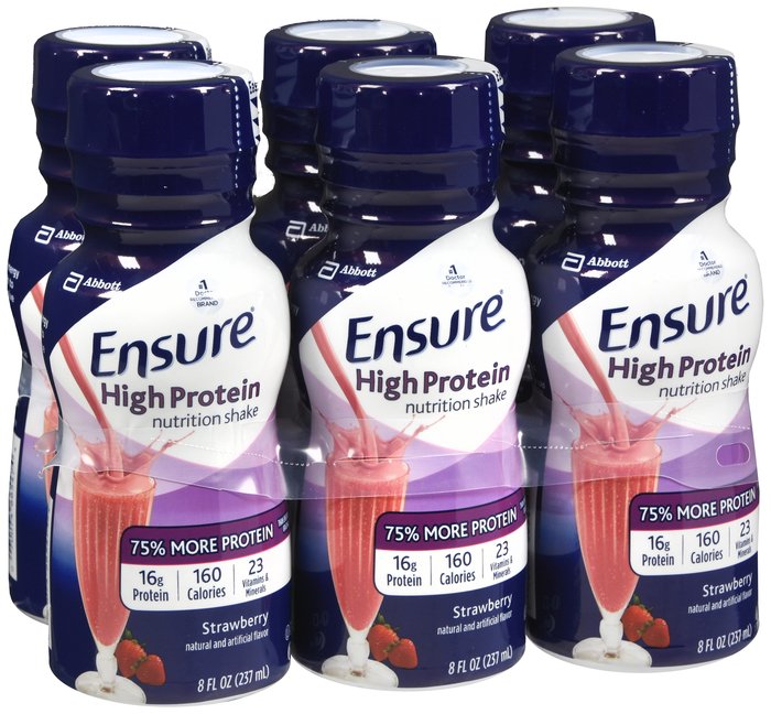 Ensure High Protein Liq Strawberry Liquid 6X8 oz By Abbott Nutrition USA 