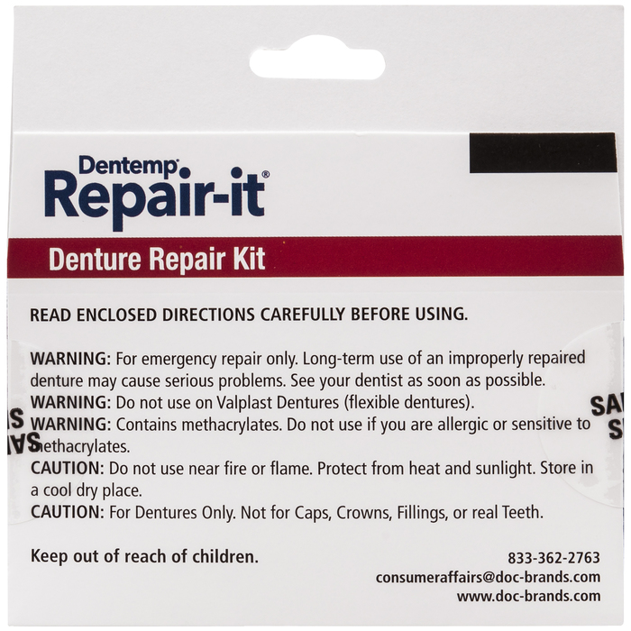 Dentemp Denture RepairIt Kit 3 By Emerson Healthcare USA