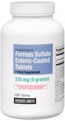 Ferrous Sulfate 325 mg Tab 1000 By Upsher-Smith Labs USA 