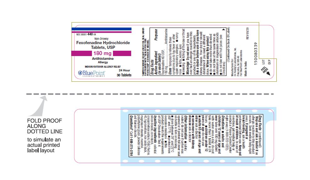 Fexofenadine Hcl 180 mg Tab 180 mg 100 By Bluepoint Labs (Ahp) USA Gen ...