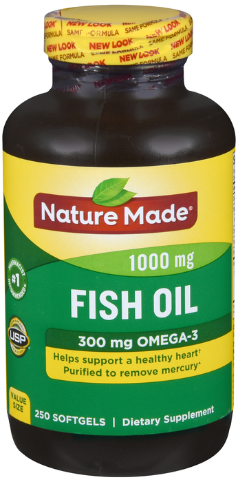 Pack of 12-Fish Oil 1000 mg Softgel Soft Gel 250 By Pharmavite Pharm Corp USA 
