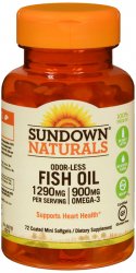 Fish Oil Mini 1290 mg Softgel Soft Gel 1290 mg 72 By Nature's Bounty USA 