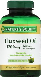 Flax Oil 1200 mg Sgc Soft Gel 1200 mg 125 By Nature's Bounty USA 