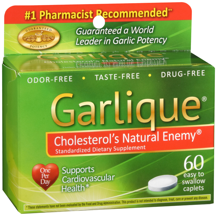 Garlique Healthy Cholesterol Formula Caplets 60ct By Emerson Healthcare USA 