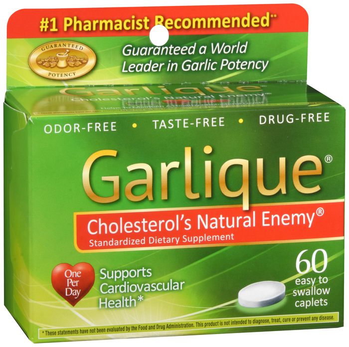 Garlique Healthy Cholesterol Formula Caplets 60ct By Emerson Healthcare USA