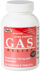 Gas Relief Extra Strength 125 mg Chewable 125 mg 60 By Major Pharma/Rugby USA 