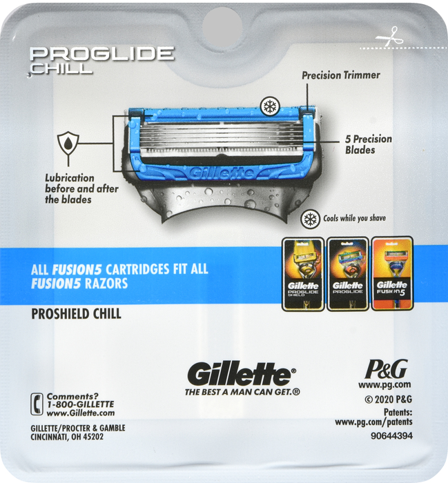 Pack of 12-Gillete Fusion Proshield Chill Cart Blades 4 By Procter & Gamble Dist