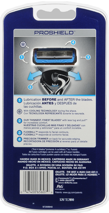 Gillette Fusion Proshld Mnl Rzr Chll Razor 1 By Procter & Gamble Dist Co USA 