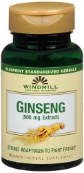 Ginseng 500 mg Cap Caplet 500 mg 60 By Windmill Health Products USA 