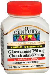 Glucosamine Chondroitin 750/600 mg Tab 60 By 21st Century USA 
