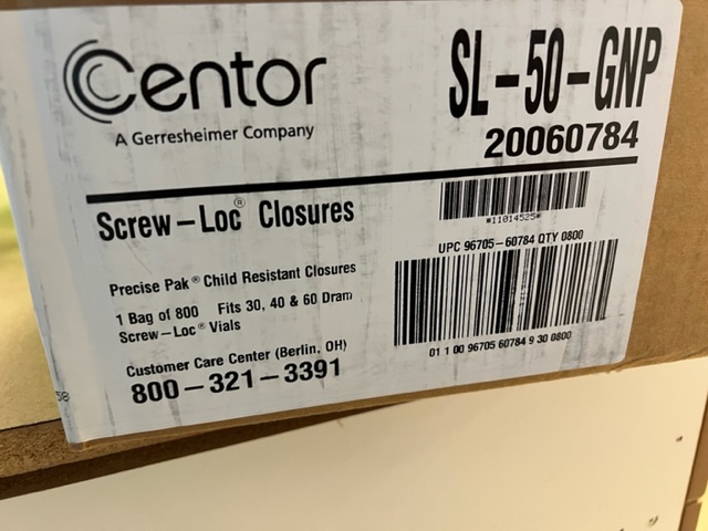 GNP Centor Screw Lock Closures Cap SL-50 Imp 304060 Bulk 800 By Centor USA 