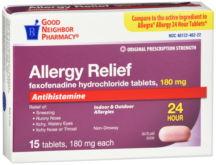 GNP Fexofenadine Hcl 180 mg Tab 15 By DR Reddy's Labs - GNP USA  Generic Allegra
