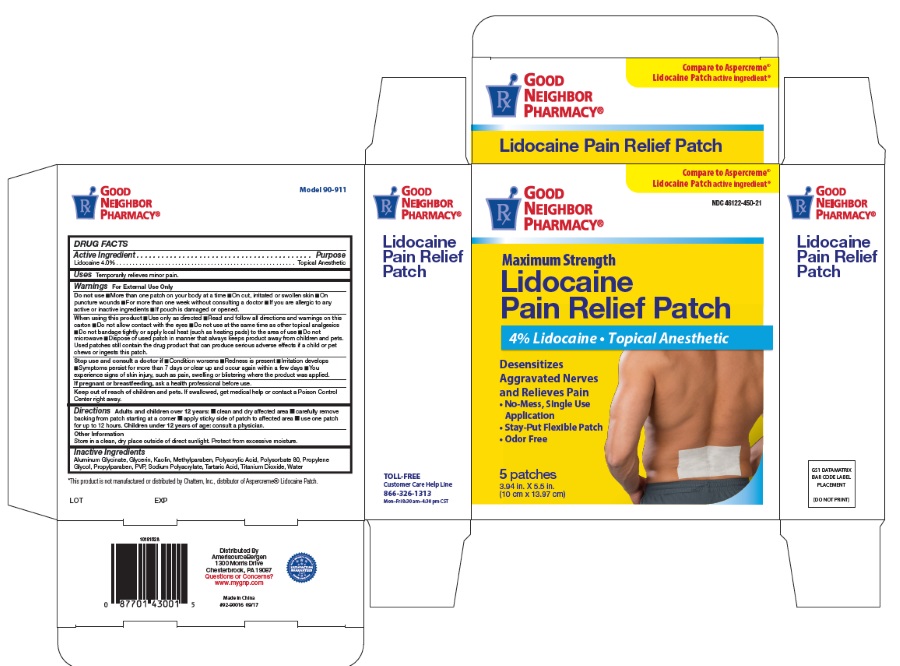Case of 48GNP Lidocaine Pain Relief Patch 5 By Veridian Healthcare USA