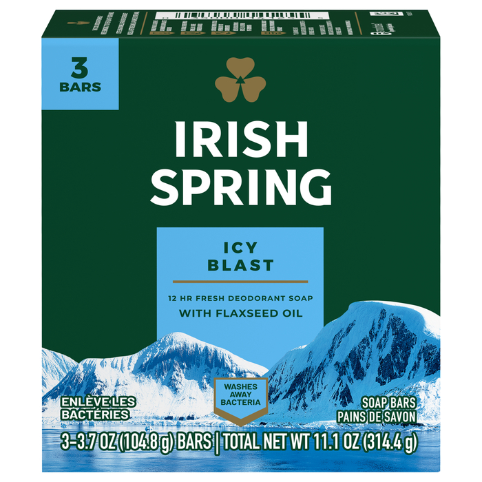 Case of 18-Irish Spring Bar Icy Blast Bar 3X3.75 oz By Colgate Palmolive USA 