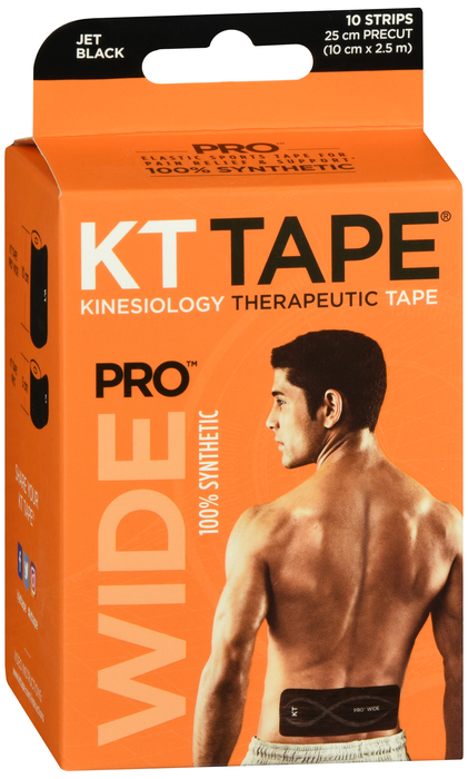 Pack of 12-Kt Tape Synthetic 4 Wide Tpe Black 10Ct Tape 10 By Kt Health USA 